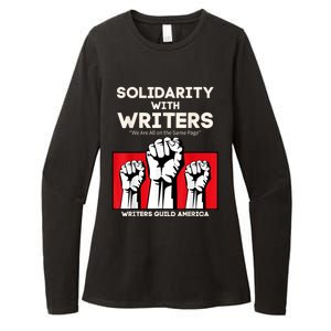 WGA Solidarity With Writers Guild Of America On Strike Retro Womens CVC Long Sleeve Shirt