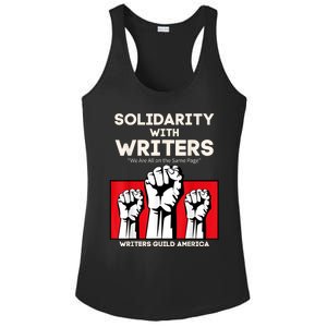 WGA Solidarity With Writers Guild Of America On Strike Retro Ladies PosiCharge Competitor Racerback Tank