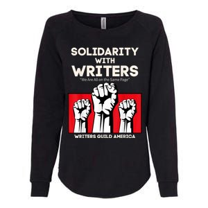 WGA Solidarity With Writers Guild Of America On Strike Retro Womens California Wash Sweatshirt