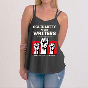 WGA Solidarity With Writers Guild Of America On Strike Retro Women's Strappy Tank