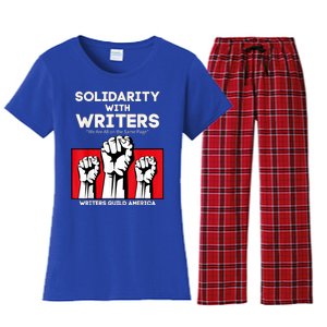 WGA Solidarity With Writers Guild Of America On Strike Retro Women's Flannel Pajama Set