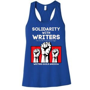 WGA Solidarity With Writers Guild Of America On Strike Retro Women's Racerback Tank