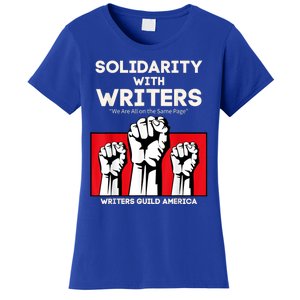 WGA Solidarity With Writers Guild Of America On Strike Retro Women's T-Shirt