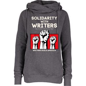 WGA Solidarity With Writers Guild Of America On Strike Retro Womens Funnel Neck Pullover Hood