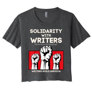 WGA Solidarity With Writers Guild Of America On Strike Retro Women's Crop Top Tee