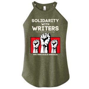 WGA Solidarity With Writers Guild Of America On Strike Retro Women's Perfect Tri Rocker Tank