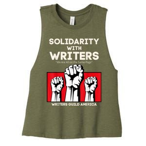 WGA Solidarity With Writers Guild Of America On Strike Retro Women's Racerback Cropped Tank