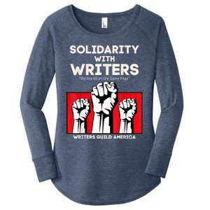 WGA Solidarity With Writers Guild Of America On Strike Retro Women's Perfect Tri Tunic Long Sleeve Shirt