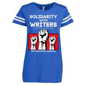 WGA Solidarity With Writers Guild Of America On Strike Retro Enza Ladies Jersey Football T-Shirt