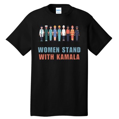 Women Stand With Kamala Walz Madam President Unity Harris Tall T-Shirt