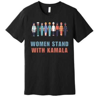 Women Stand With Kamala Walz Madam President Unity Harris Premium T-Shirt