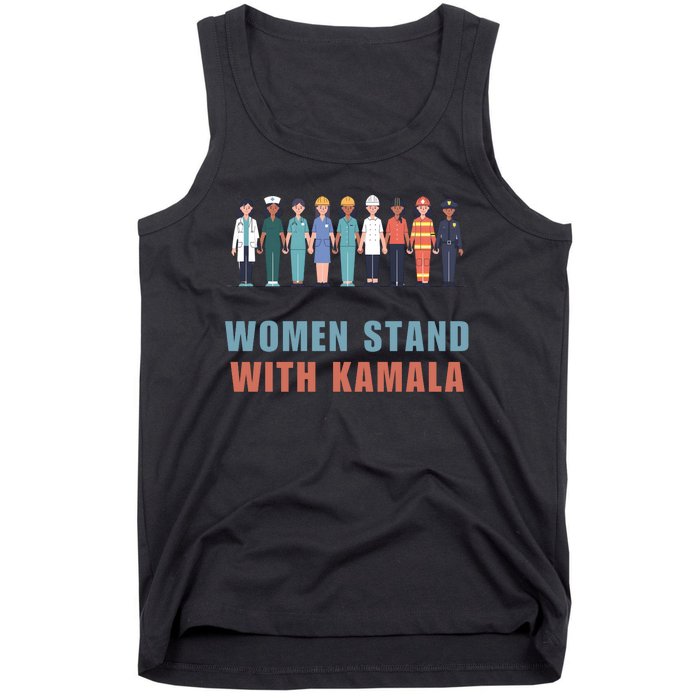 Women Stand With Kamala Walz Madam President Unity Harris Tank Top