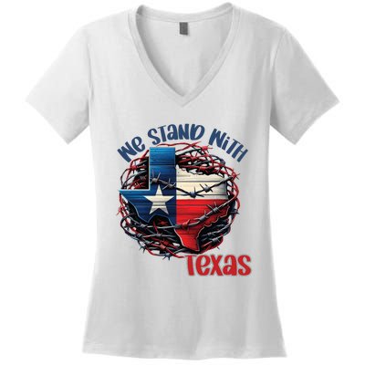 We Stand With Texas Western United Inducing Women's V-Neck T-Shirt