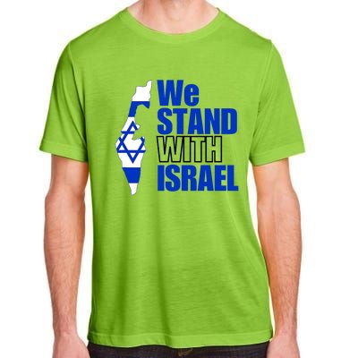 We Stand With Israel Flag Outline Adult ChromaSoft Performance T-Shirt