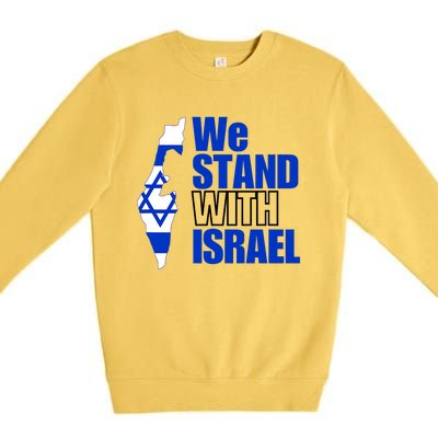 We Stand With Israel Flag Outline Premium Crewneck Sweatshirt