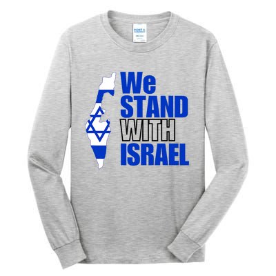 We Stand With Israel Flag Outline Tall Long Sleeve T-Shirt