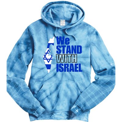 We Stand With Israel Flag Outline Tie Dye Hoodie