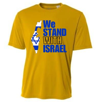 We Stand With Israel Flag Outline Cooling Performance Crew T-Shirt