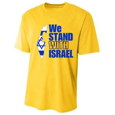 We Stand With Israel Flag Outline Performance Sprint T-Shirt