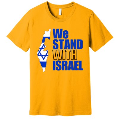 We Stand With Israel Flag Outline Premium T-Shirt