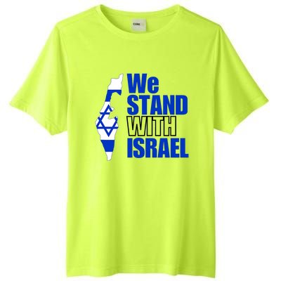 We Stand With Israel Flag Outline Tall Fusion ChromaSoft Performance T-Shirt