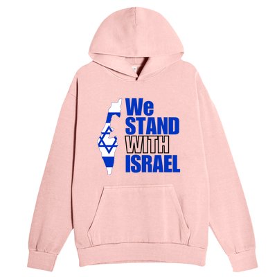 We Stand With Israel Flag Outline Urban Pullover Hoodie