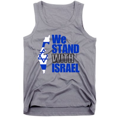 We Stand With Israel Flag Outline Tank Top