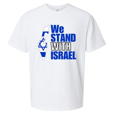 We Stand With Israel Flag Outline Sueded Cloud Jersey T-Shirt