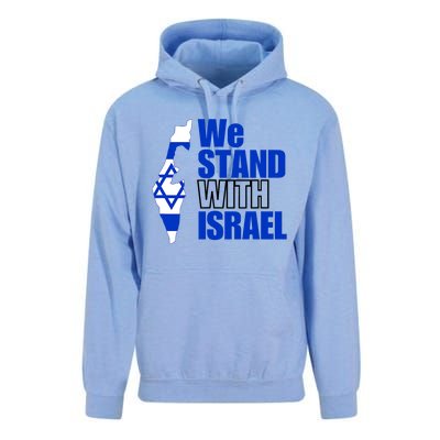 We Stand With Israel Flag Outline Unisex Surf Hoodie