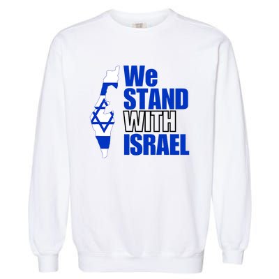 We Stand With Israel Flag Outline Garment-Dyed Sweatshirt