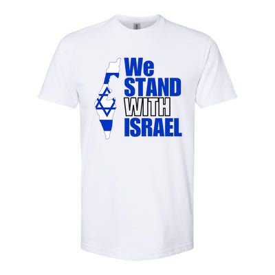 We Stand With Israel Flag Outline Softstyle CVC T-Shirt