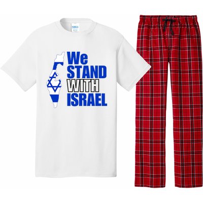 We Stand With Israel Flag Outline Pajama Set