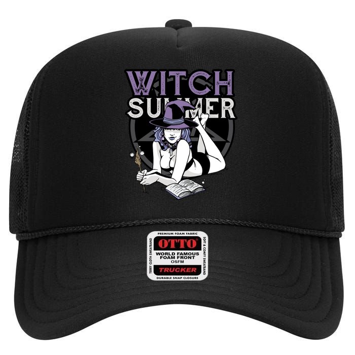 Witch Summer High Crown Mesh Back Trucker Hat