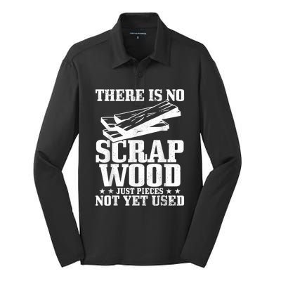 Woodworker Scrap Wood Woodworking Funny Carpenter Silk Touch Performance Long Sleeve Polo