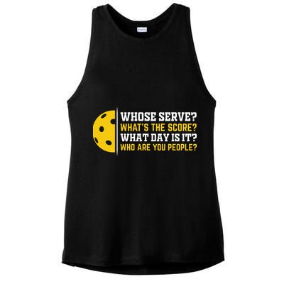 Whose Serve What's The Score Pickleball Paddle Ladies PosiCharge Tri-Blend Wicking Tank