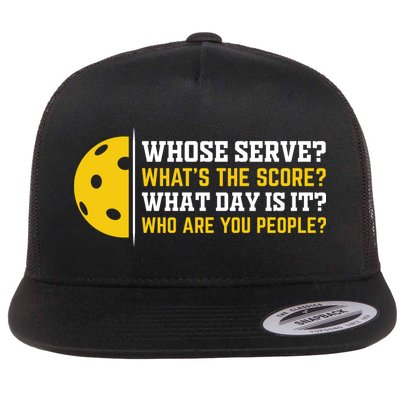 Whose Serve What's The Score Pickleball Paddle Flat Bill Trucker Hat