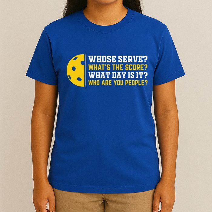 Whose Serve What's The Score Pickleball Paddle T-Shirt