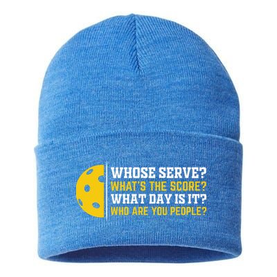 Whose Serve What's The Score Pickleball Paddle Sustainable Knit Beanie