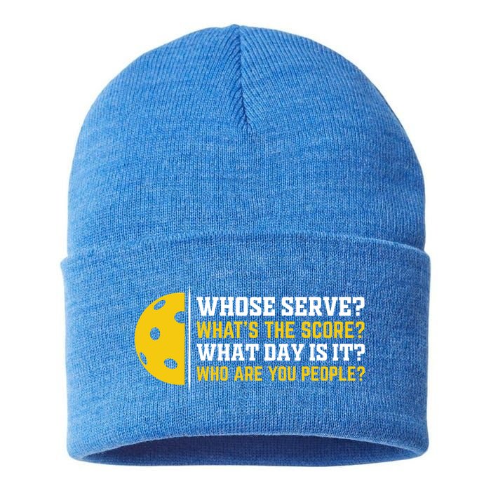 Whose Serve What's The Score Pickleball Paddle Sustainable Knit Beanie