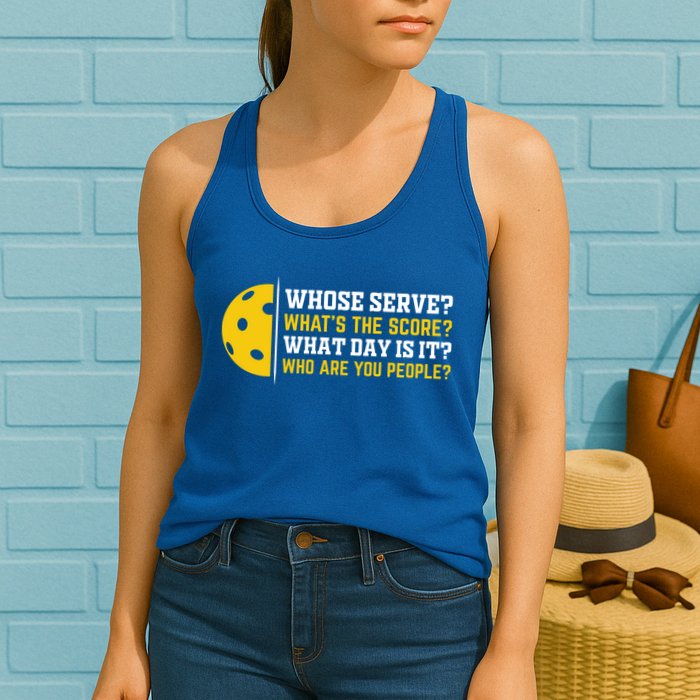 Whose Serve What's The Score Pickleball Paddle Womens Tank Top