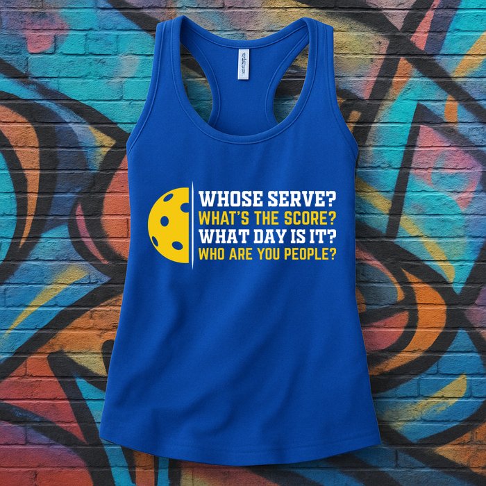 Whose Serve What's The Score Pickleball Paddle Womens Tank Top