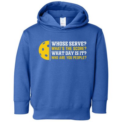 Whose Serve What's The Score Pickleball Paddle Toddler Hoodie