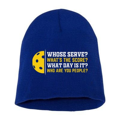 Whose Serve What's The Score Pickleball Paddle Short Acrylic Beanie