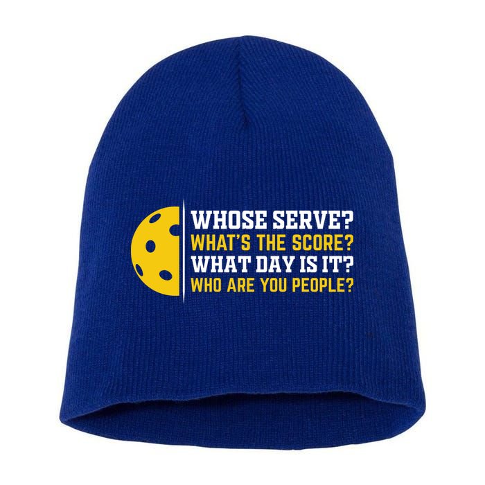 Whose Serve What's The Score Pickleball Paddle Short Acrylic Beanie