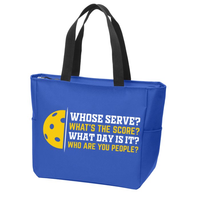 Whose Serve What's The Score Pickleball Paddle Zip Tote Bag