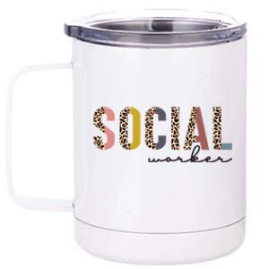 Wo Social Worker Tee And Gift For Social Worker Month Gift 12 oz Stainless Steel Tumbler Cup