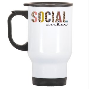 Wo Social Worker Tee And Gift For Social Worker Month Gift Stainless Steel Travel Mug