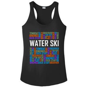 Water Ski Words Lover Gift Waterski Love Funny Gift Skiing Cool Gift Ladies PosiCharge Competitor Racerback Tank