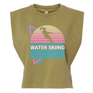 Water Ski Water Skiing Retro Gift Garment-Dyed Women's Muscle Tee