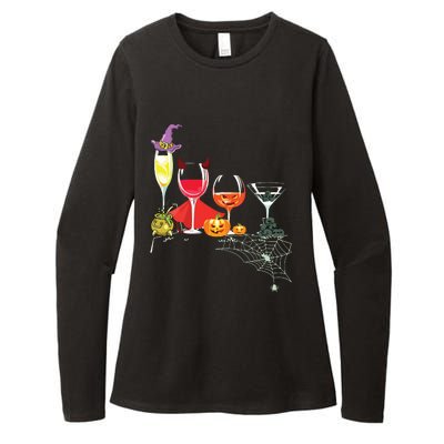 Women Spellbind Wine Glass Of Witchcraft Halloween Vneck Womens CVC Long Sleeve Shirt